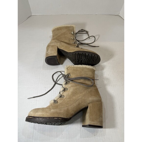 Stuart Weitzman Boots  Women's YUKON MOJAVE SUEDE Lace-up MRSP $545 Size 8.5 - Picture 8 of 16